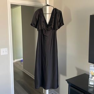 Black satin dress